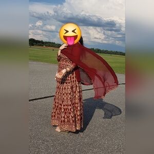 Indian Lengha (Maroon) Can be used as a Wedding Dress